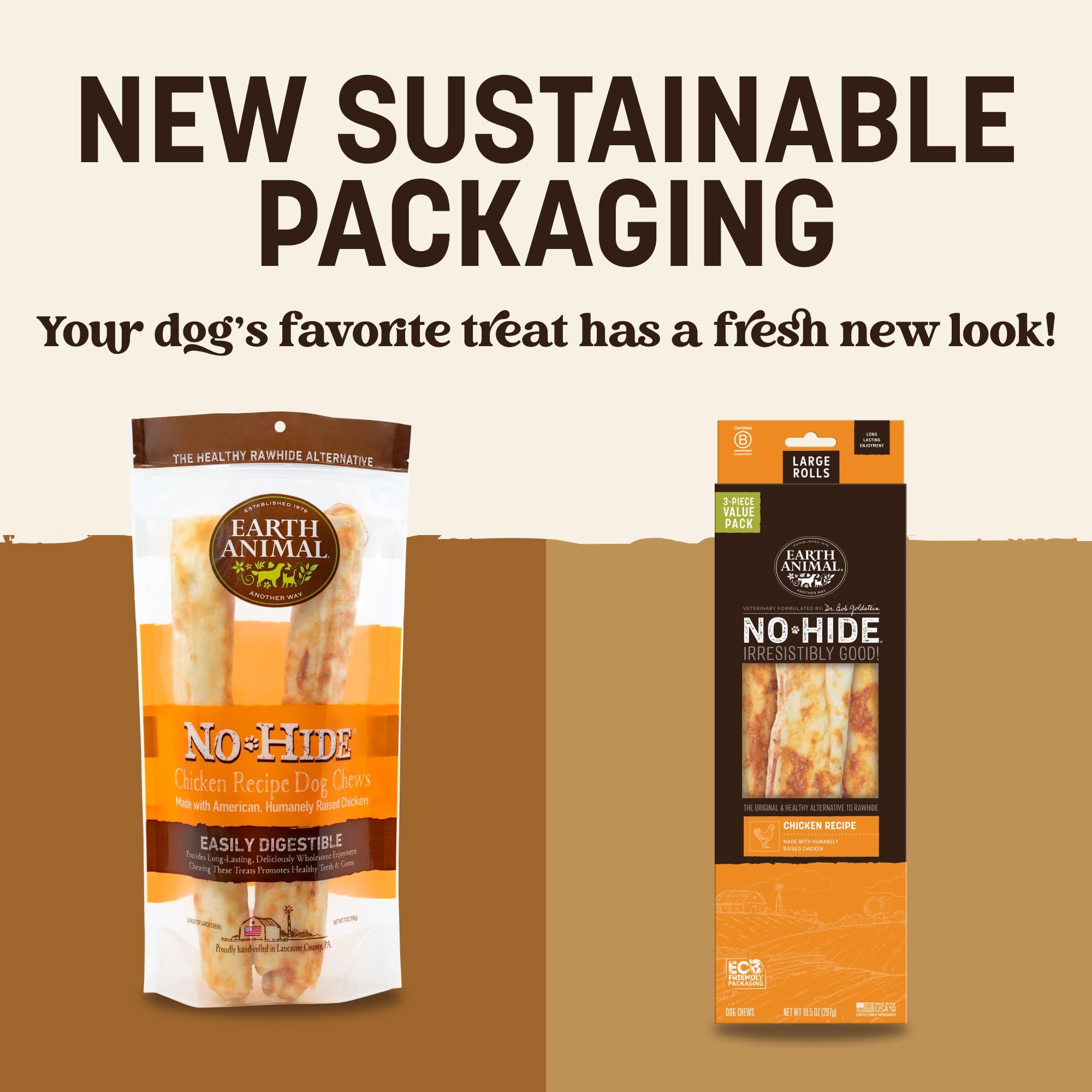 Earth Animal rollos sin piel de pollo para perros grandes, textura resistente