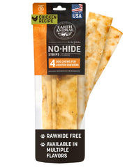 Earth Animal tiras sin piel de pollo para perros, snack delgado para masticar