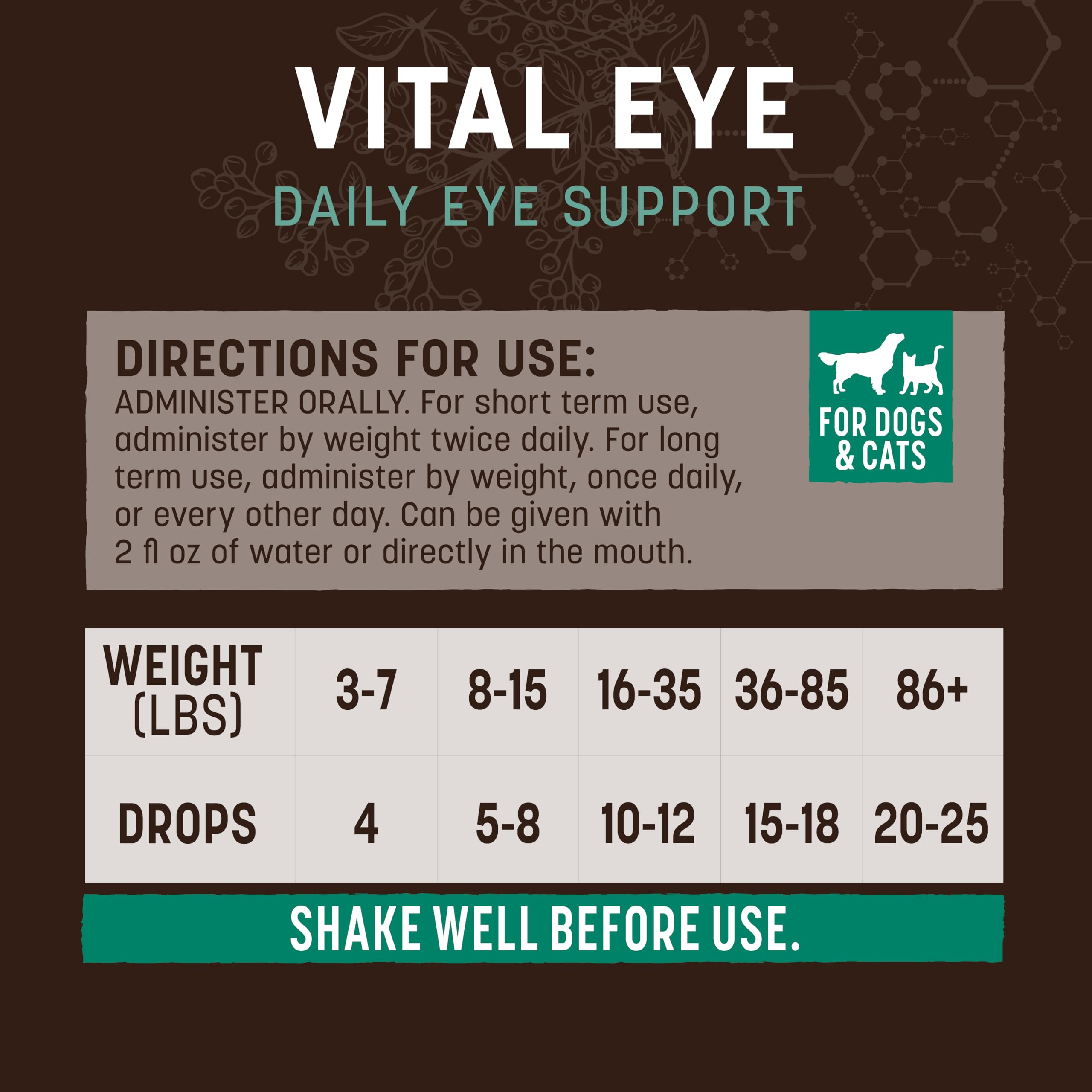 Earth Animal Vital Eye, mezcla herbal para apoyo visual diario