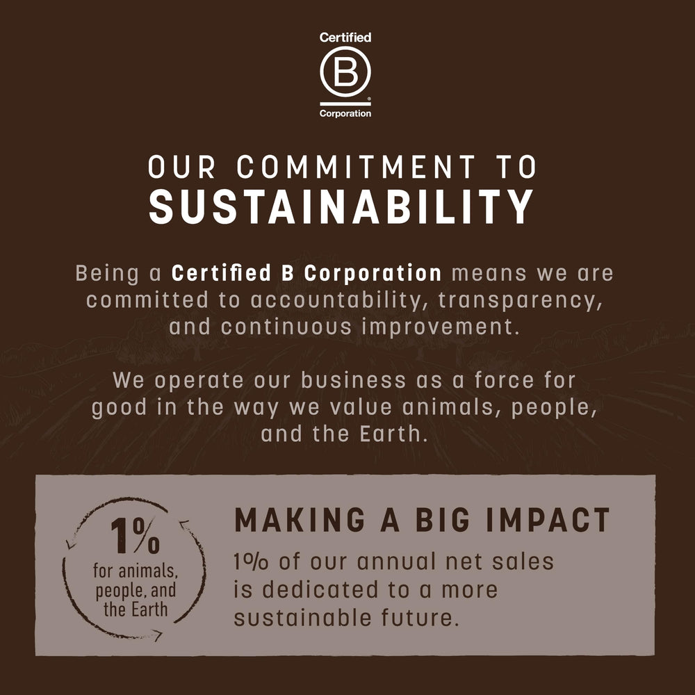 Earth Animal Wisdom certificado B Corp garantiza calidad responsable.