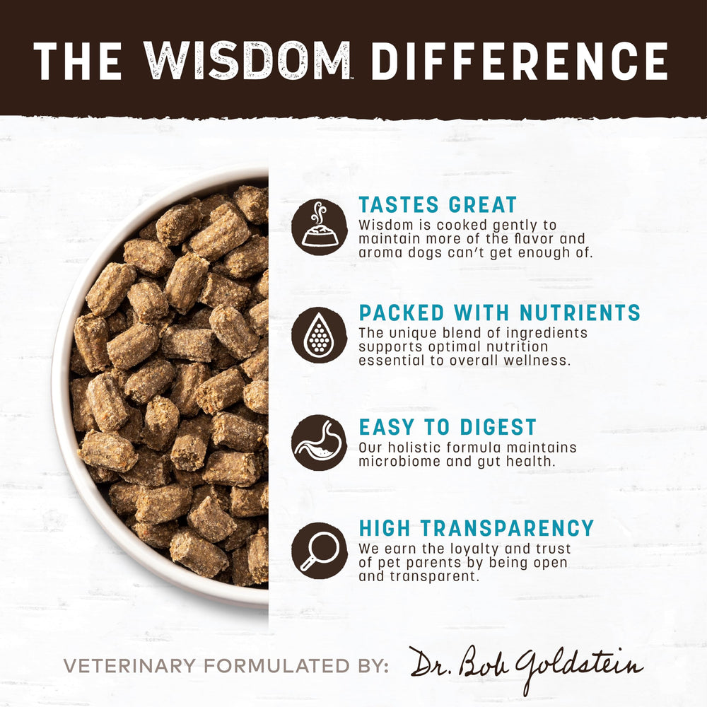 Earth Animal Wisdom, textura tipo tiras deshidratadas, alimento seco atractivo para perros exigentes.