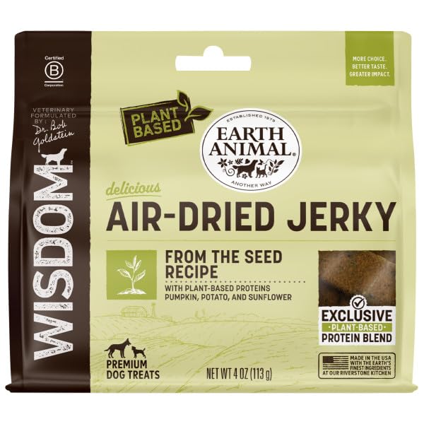 Earth Animal Wisdom tiras secas de plantas para perros, sabor natural y textura agradable