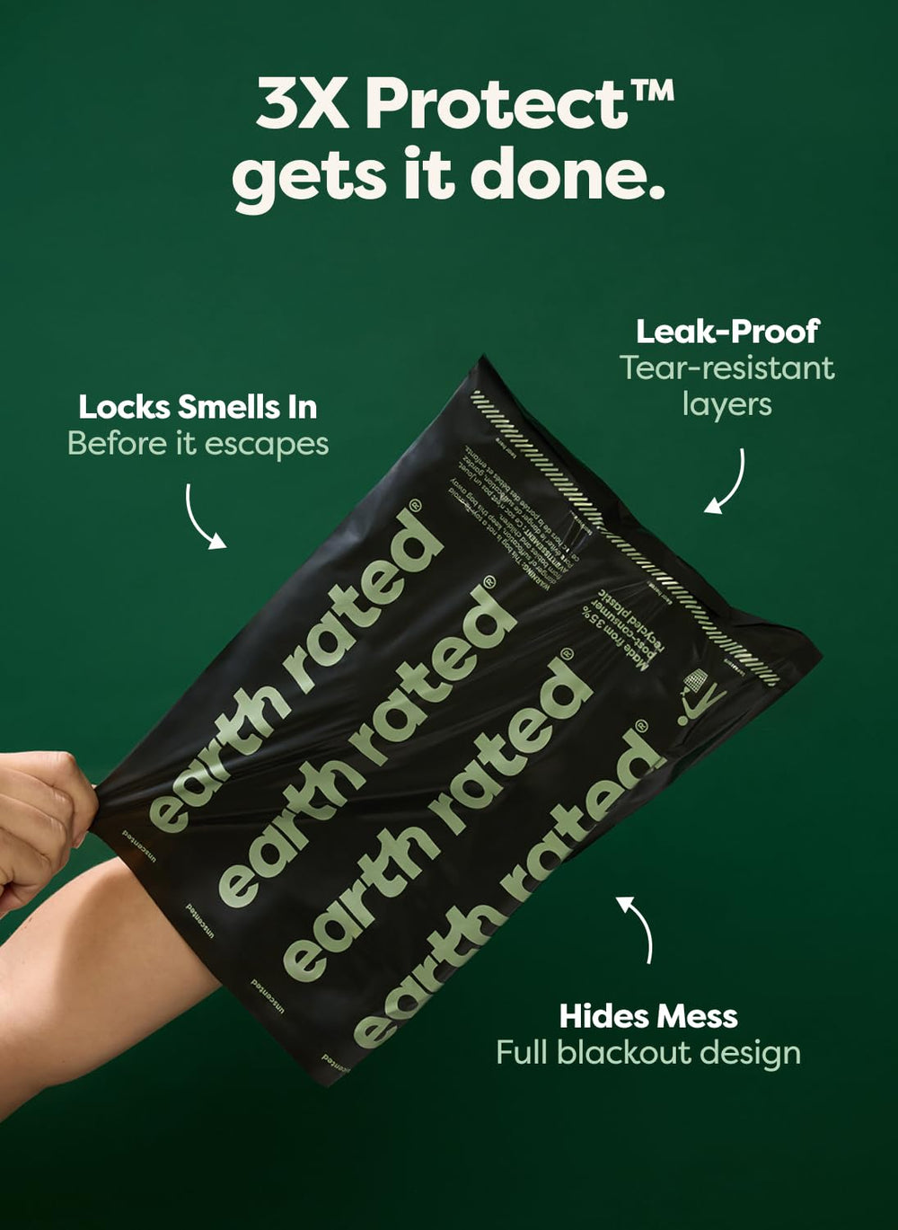 Earth Rated 3X Protect: bolsas sin perfume para uso discreto.