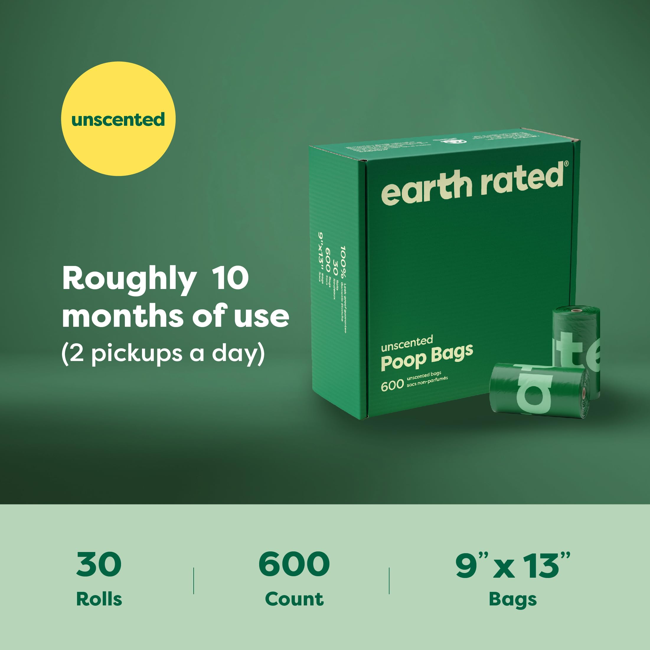 Earth Rated bolsas caca perro ecológicas con plástico reciclado.