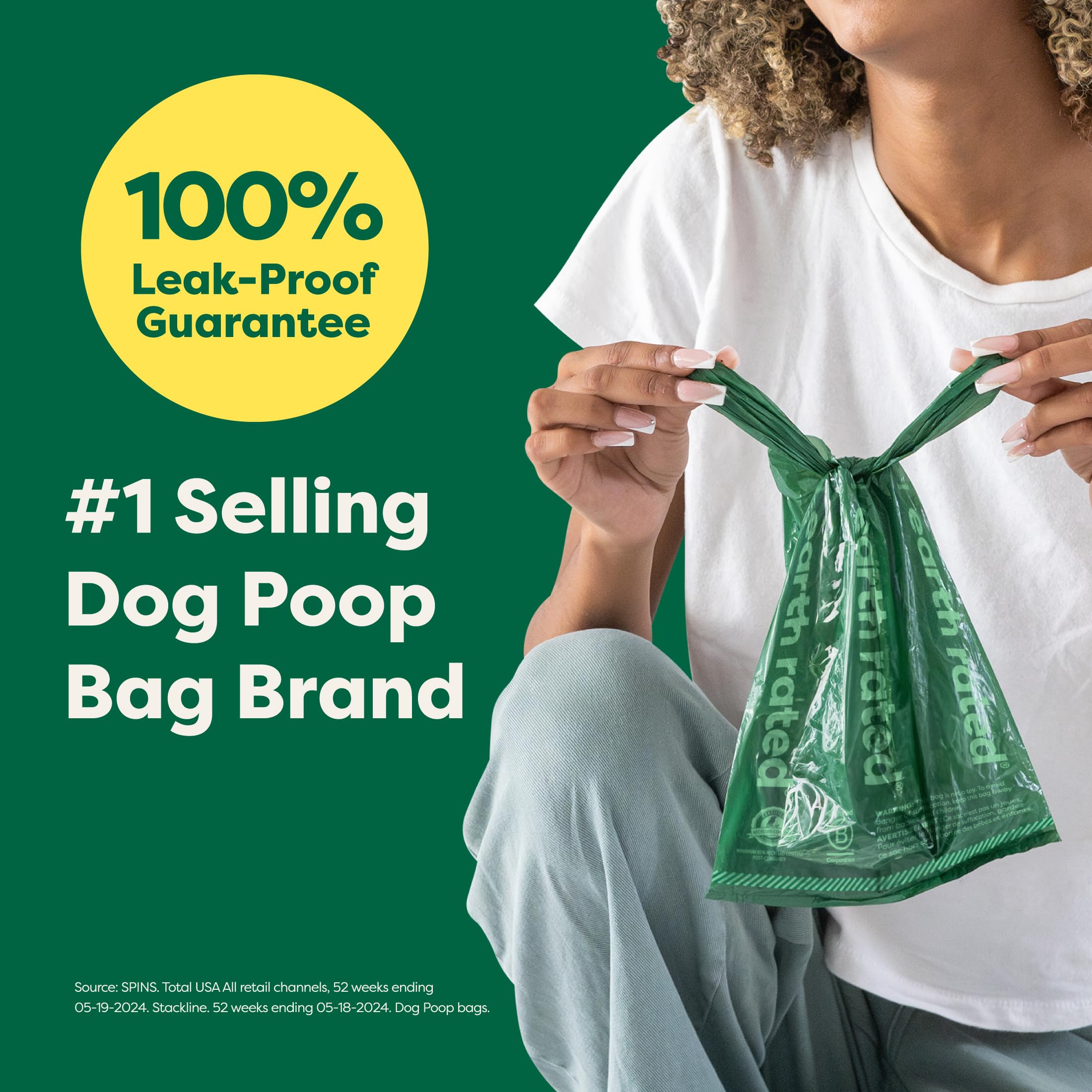 Earth Rated bolsas sin fragancia para paseos limpios y sin olores fuertes.