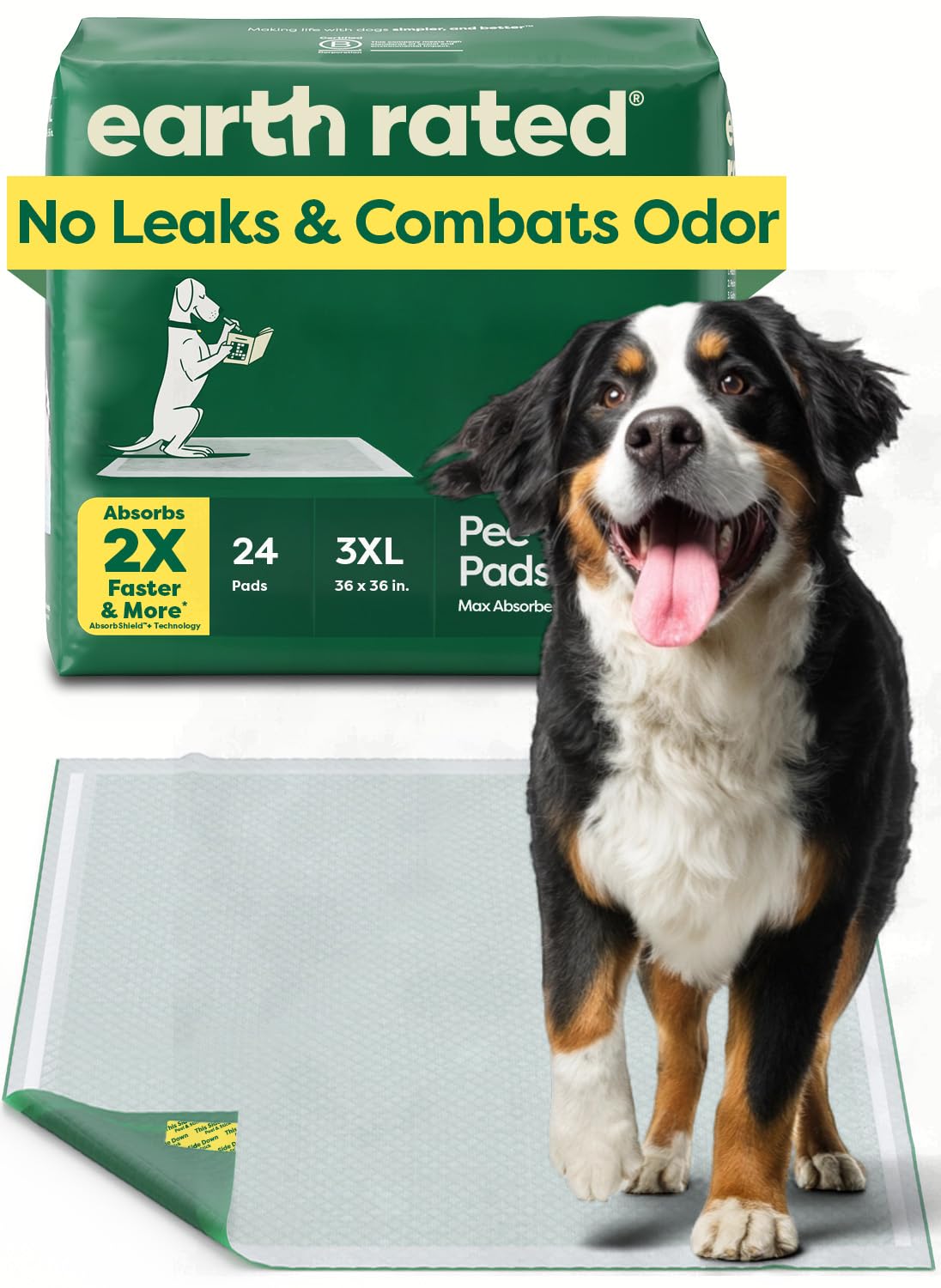 Earth Rated Max Absorbency, pad de 36x36 para entrenamiento en casa.