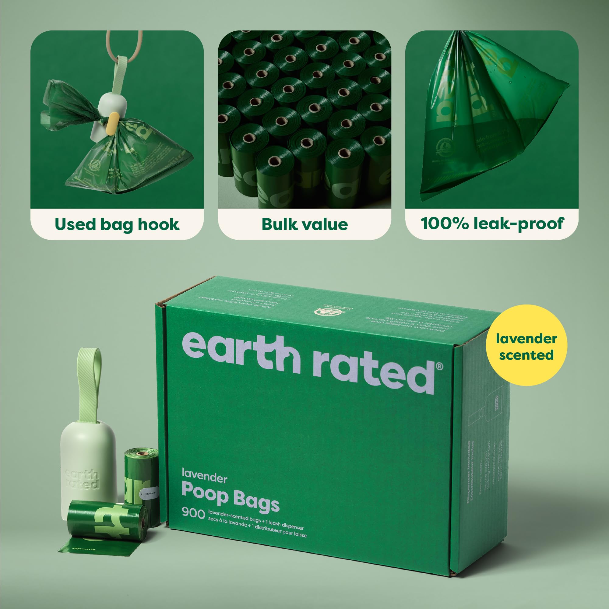 Earth Rated portabolsas para paseo, dimensiones 13x9 cm.