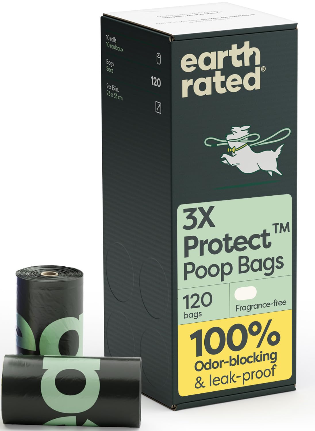 Earth Rated: rollos de bolsas para perros con bloqueo de olores para paseos.