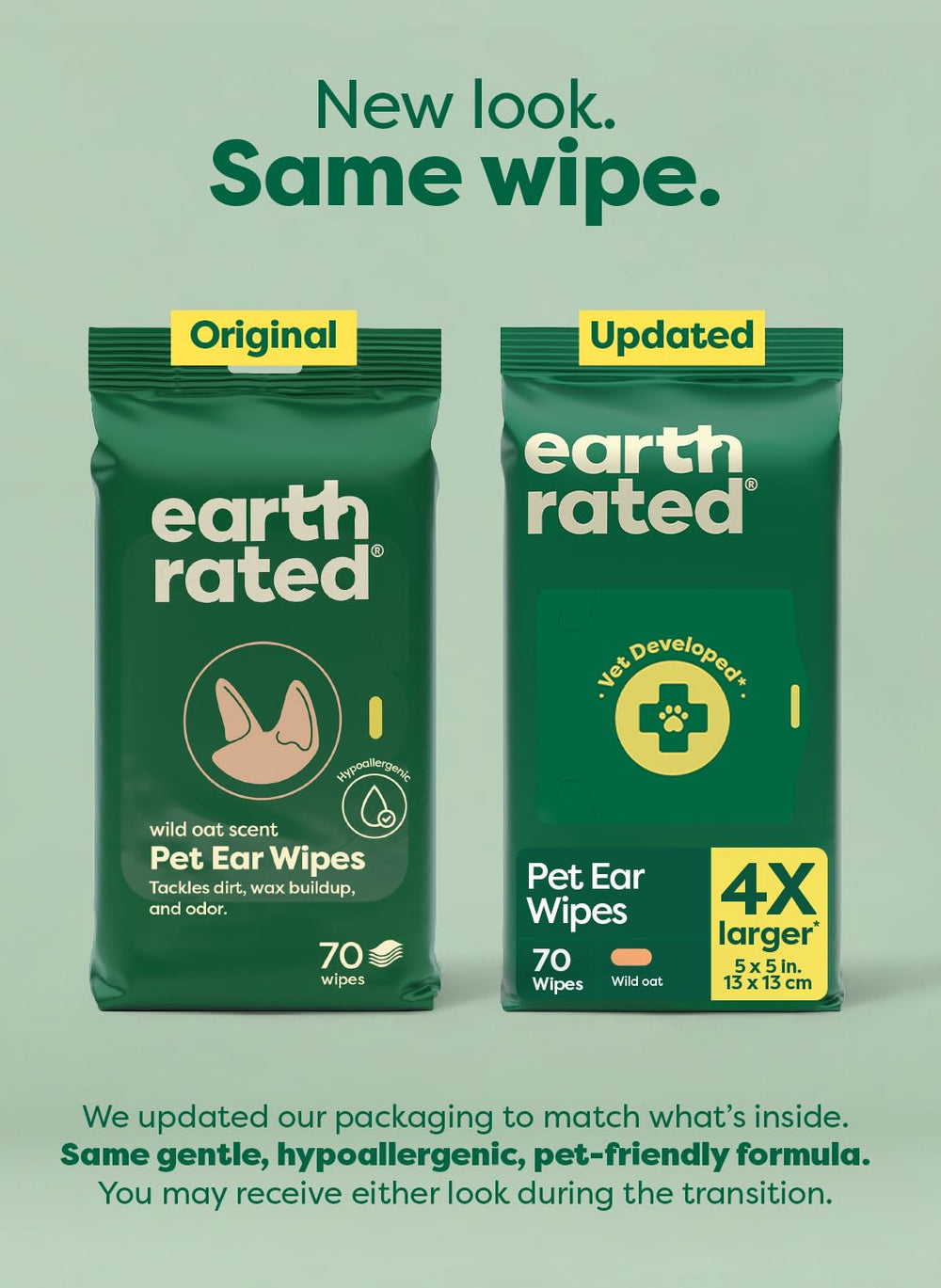 Earth Rated toallitas para orejas desarrolladas por veterinario para uso diario.