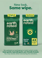 Earth Rated toallitas para orejas desarrolladas por veterinario para uso diario.