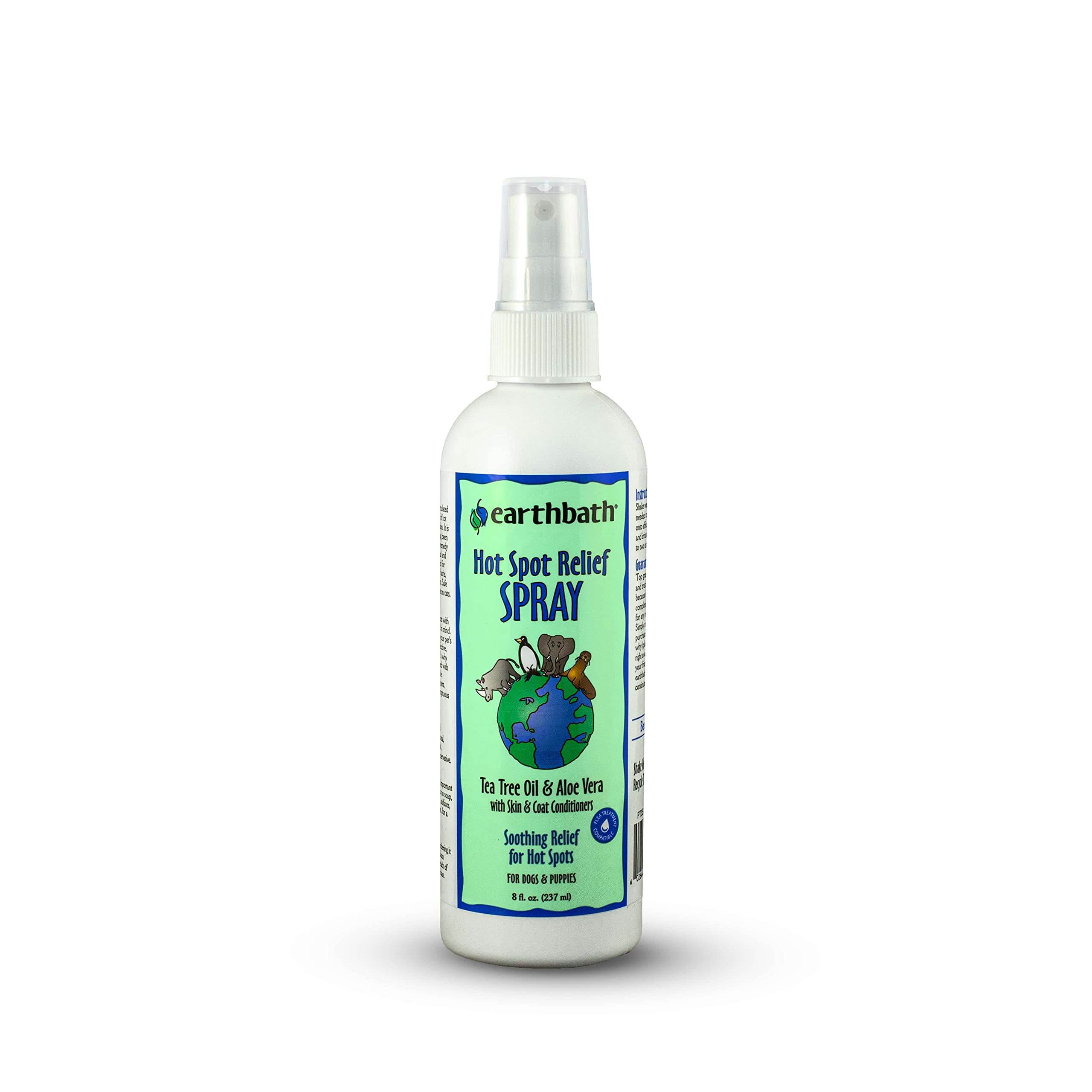 Earthbath Alivio de puntos calientes con aceite de árbol de té, uso seguro en perros.