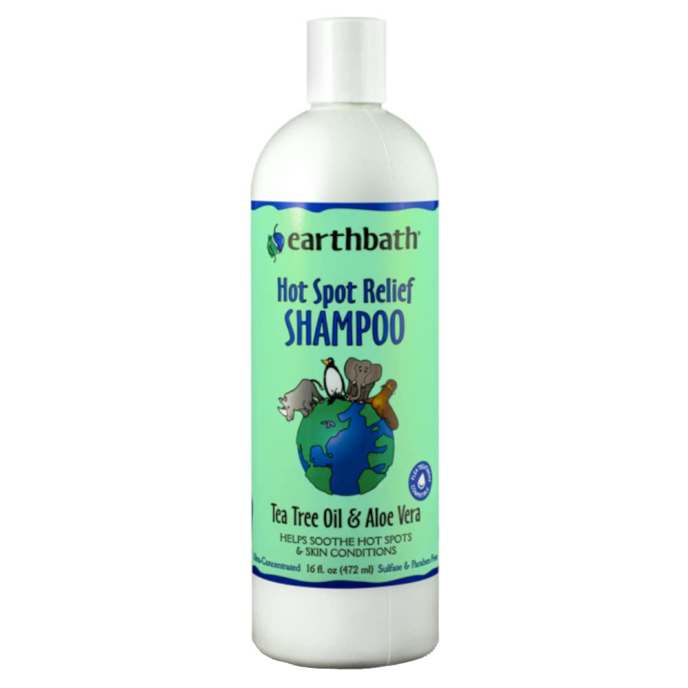 earthbath alivia zonas inflamadas en perros, champú suave para irritaciones leves.