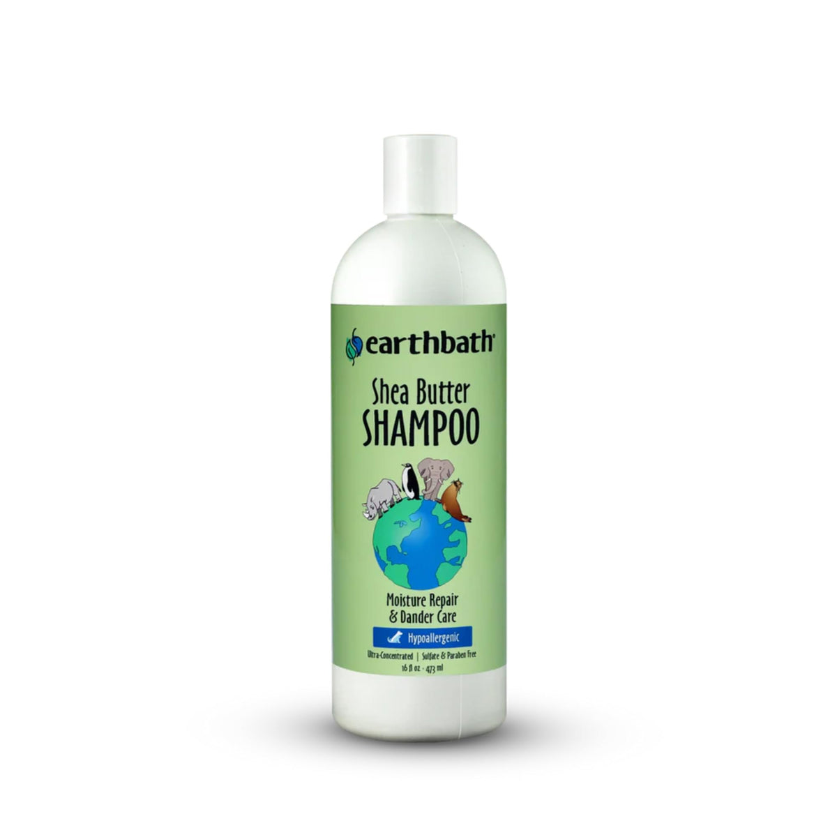 earthbath champú manteca de karité para perros, botella visible, hidrata piel sensible y pelaje suave.