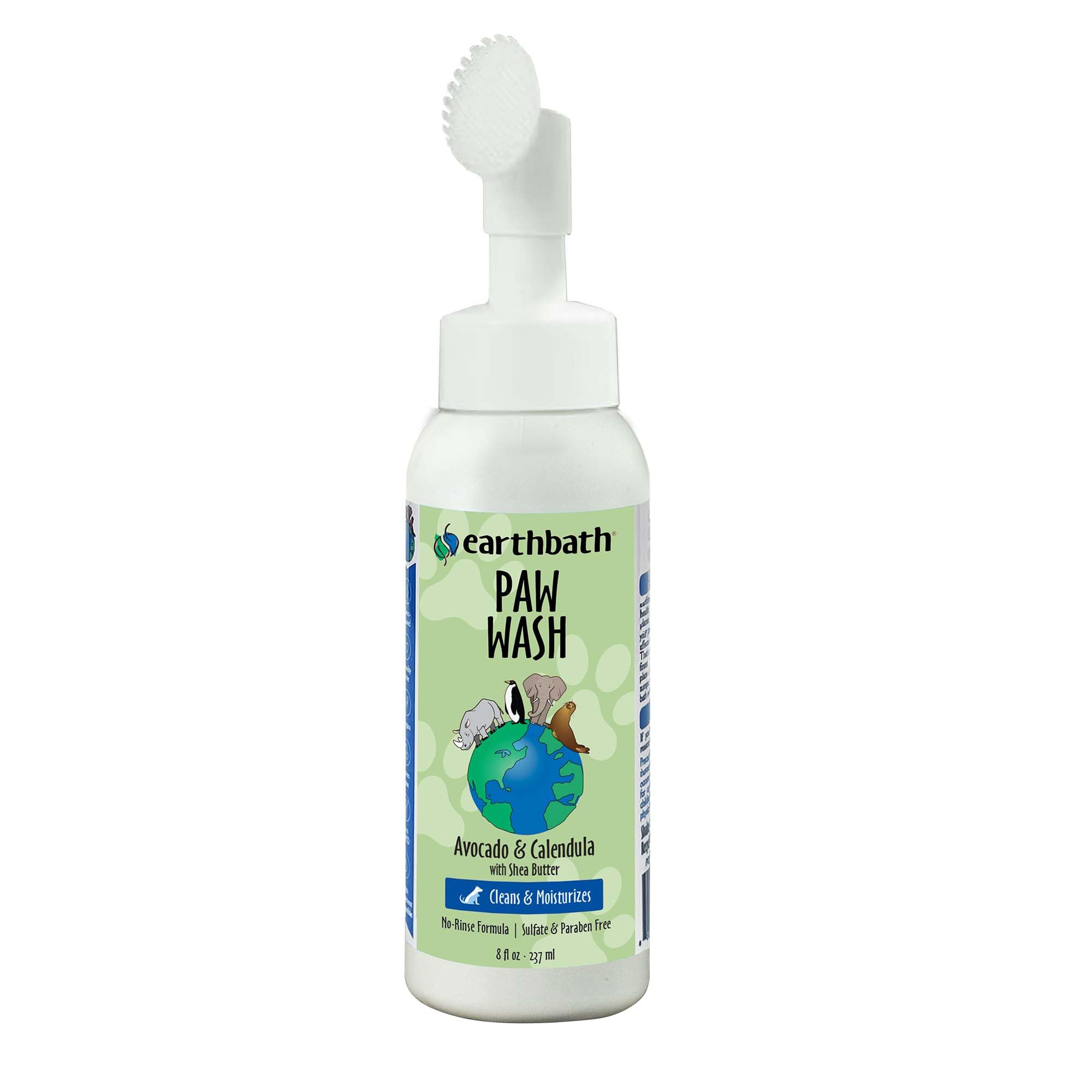 earthbath lavado de patas sin enjuague para perros y gatos, limpieza rápida