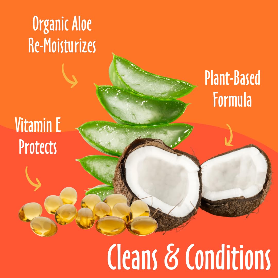earthbath Mango Tango ingredientes naturales, fórmula a base de plantas para cuidado del pelaje.