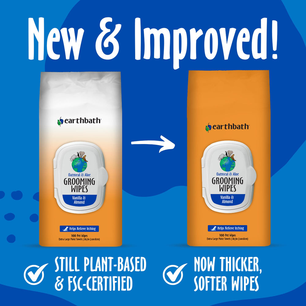 Earthbath, toallitas para pelo suave y brillante en mascotas.