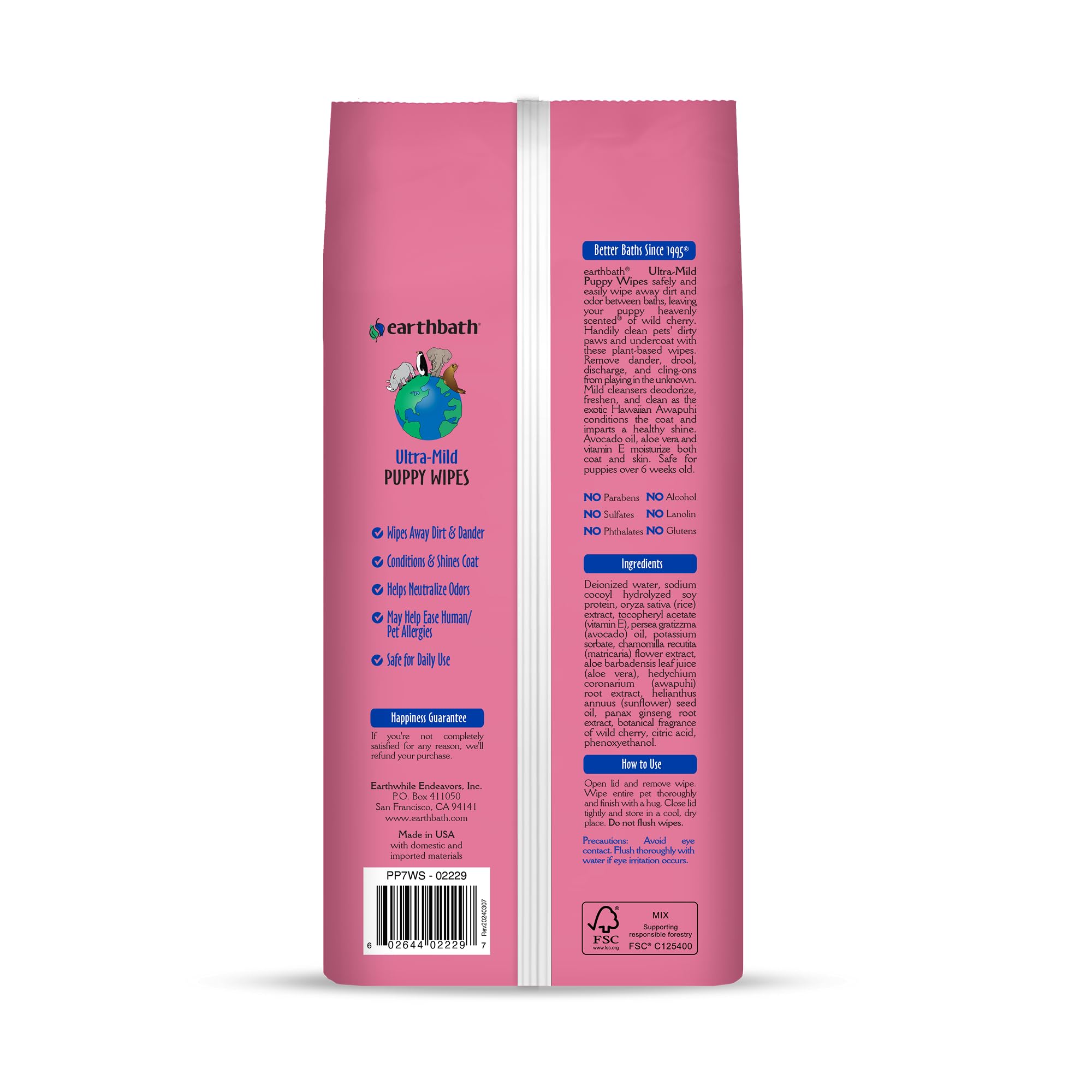 earthbath etiqueta visible aroma cereza salvaje higiene fácil