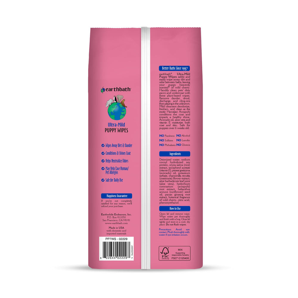 earthbath etiqueta visible aroma cereza salvaje higiene fácil