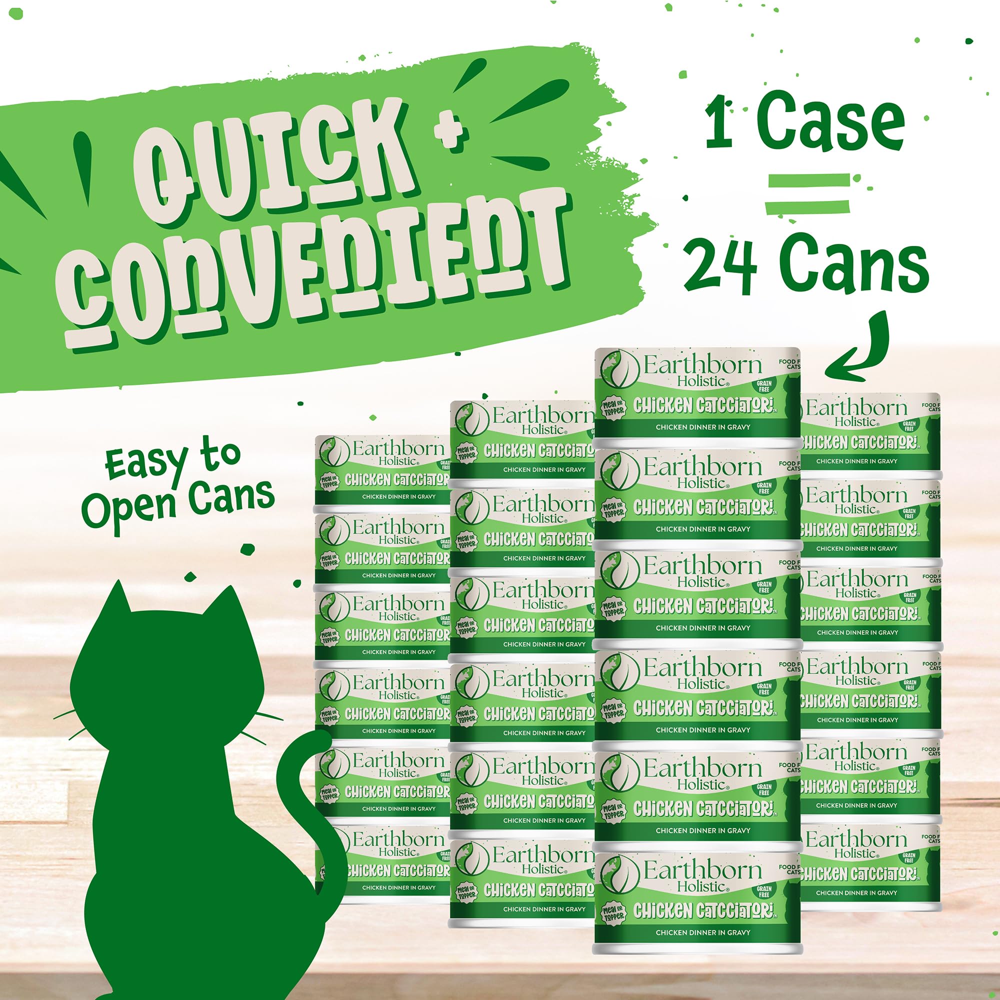 Earthborn Holistic Chicken Catcciatori, enriquecido con Taurina para la salud cardíaca.