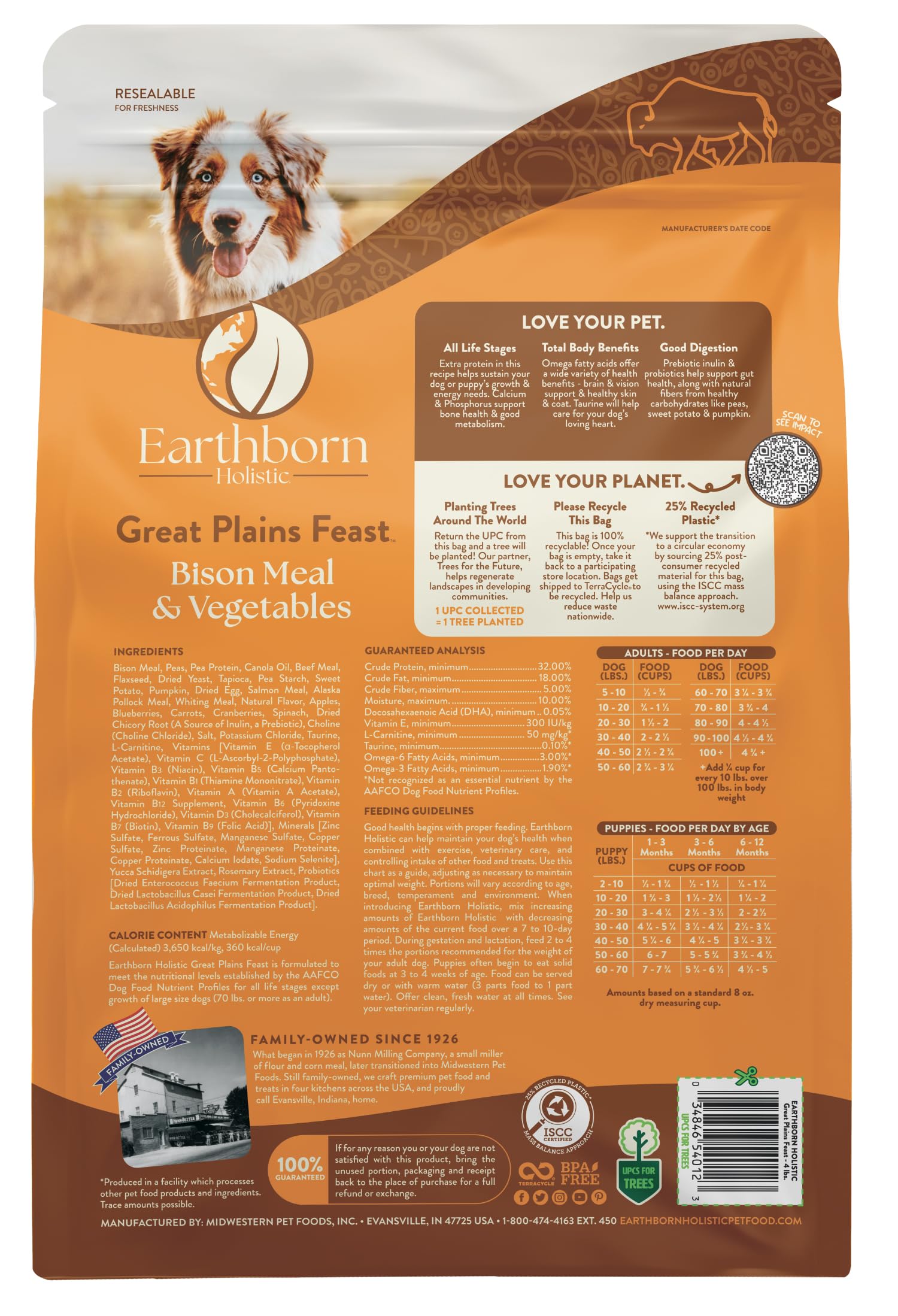 Earthborn Holistic Great Plains Feast: vegetales antioxidantes que apoyan la salud diaria.