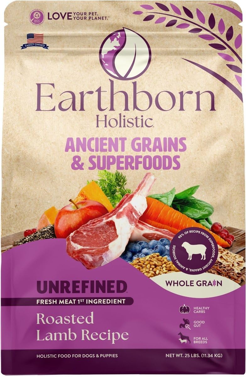 Earthborn Holistic cordero asado: primer ingrediente para perros activos