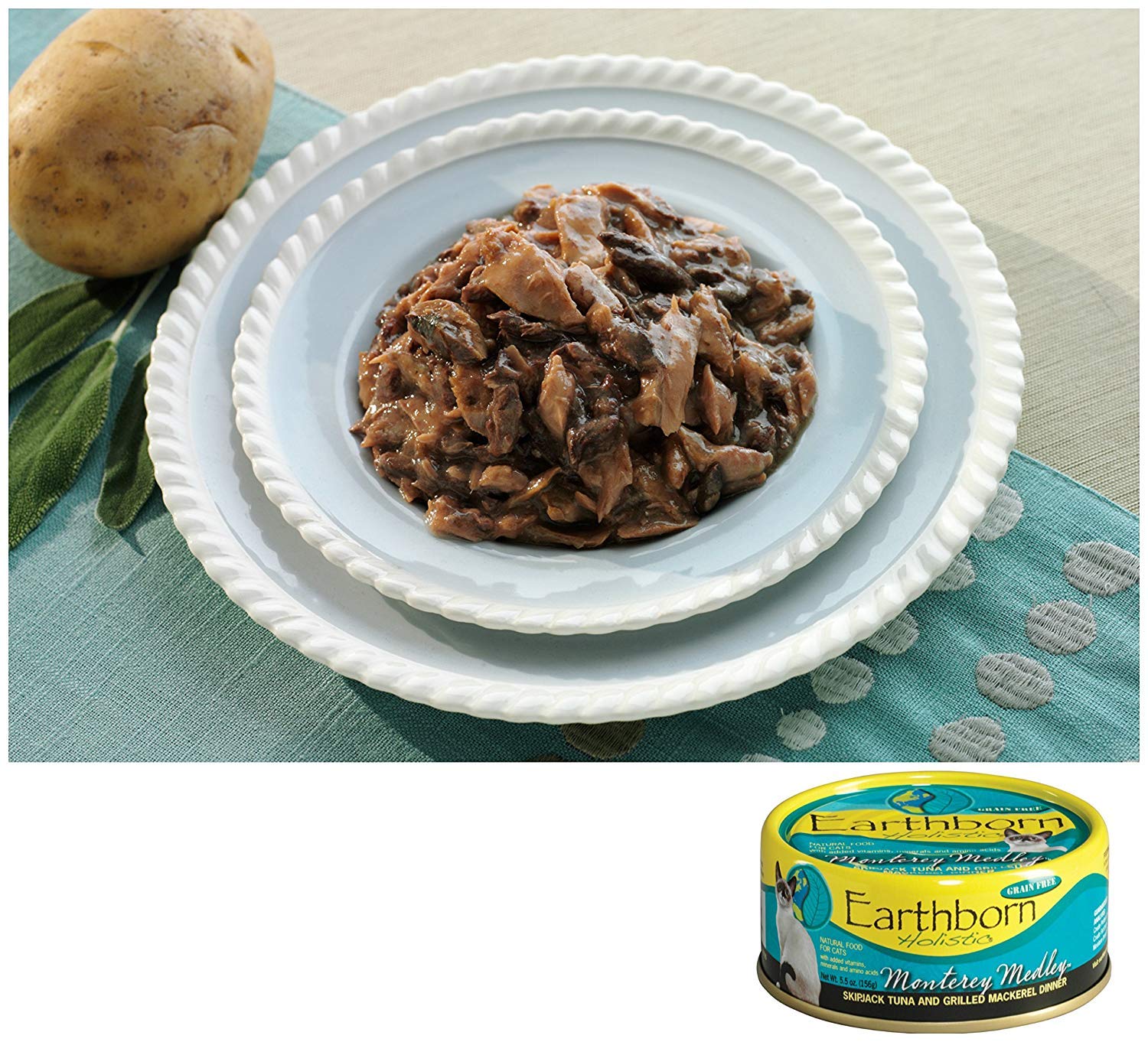 Earthborn Holistic gato bacalao blanco y verduras: proteína marina para dieta equilibrada.