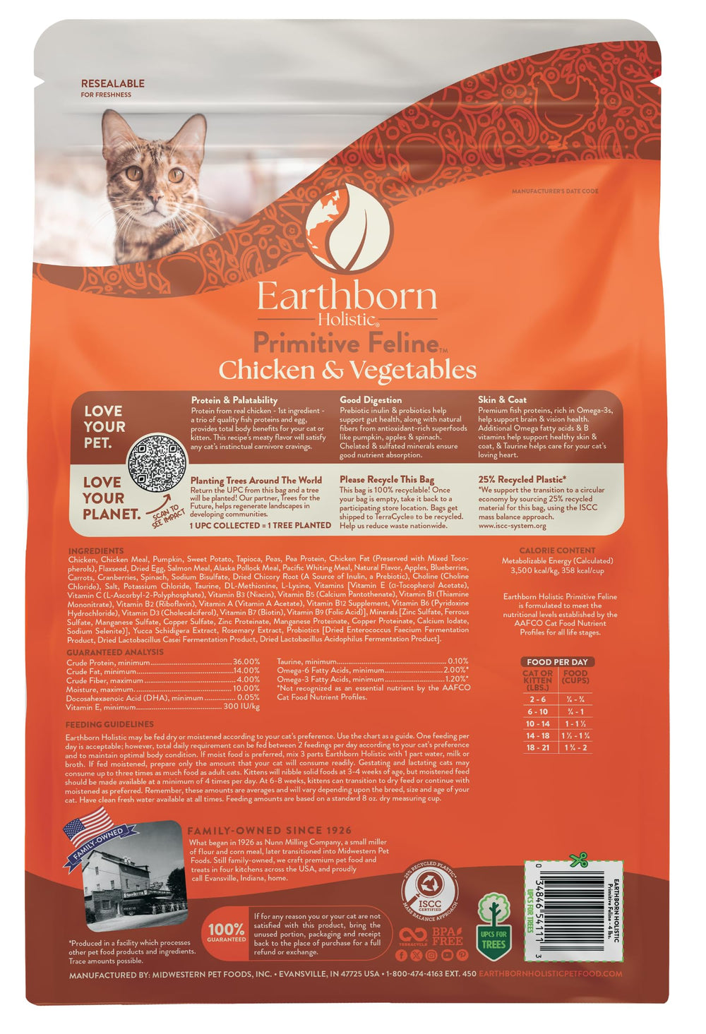 Earthborn Holistic Primitive Feline: dieta sin granos para gatos sensibles.