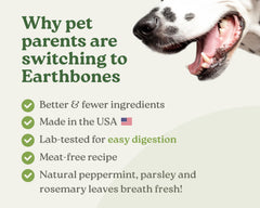 Aroma fresco de Earthbones Dental: snack que agrada a perros grandes