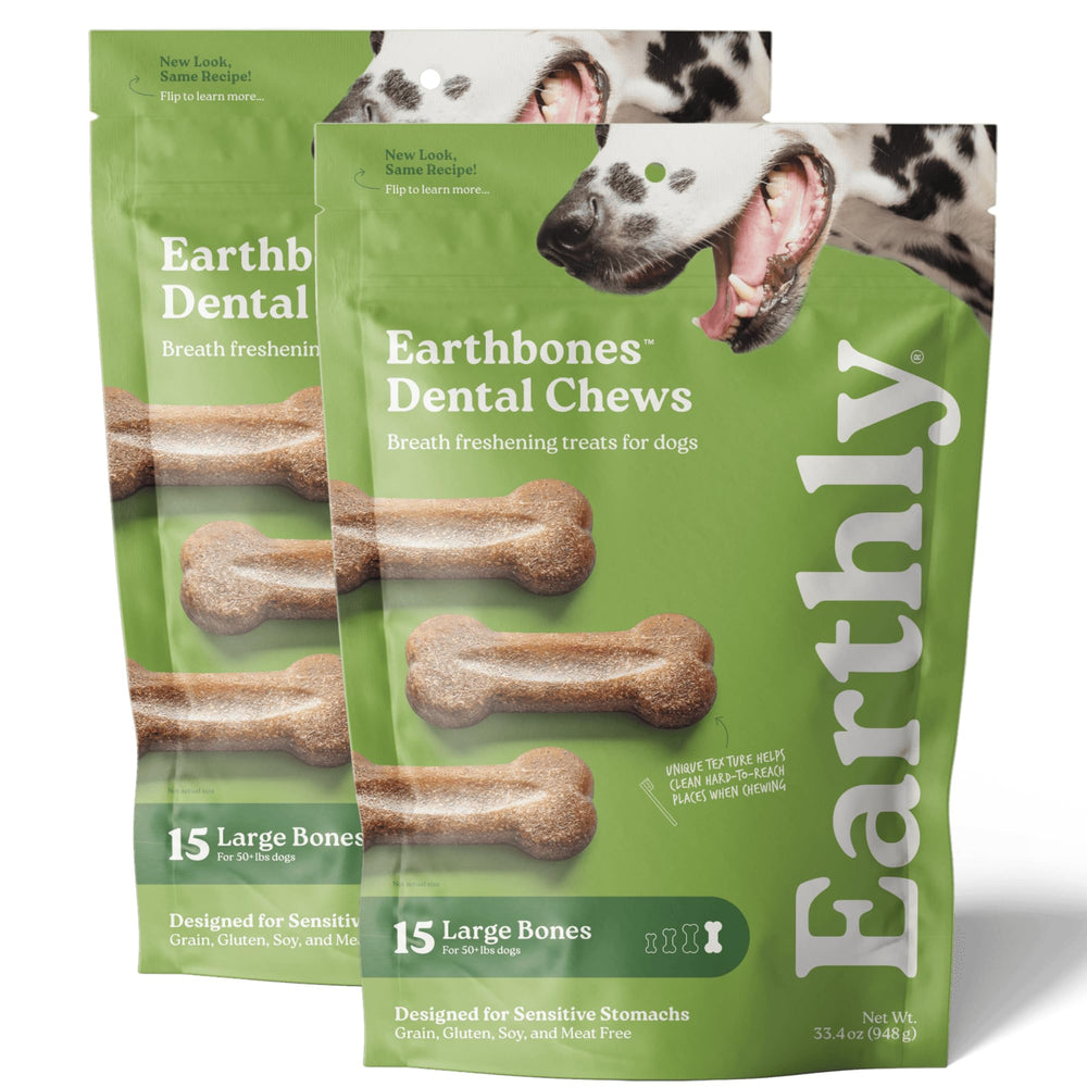Earthly Earthbones empaque 50 libras para perros grandes favoreciendo la masticación