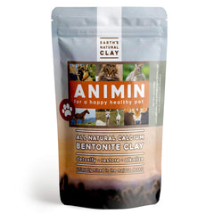 Earth's Living Animin arcilla Bentonita para mascotas en bote, apoyo digestivo suave.