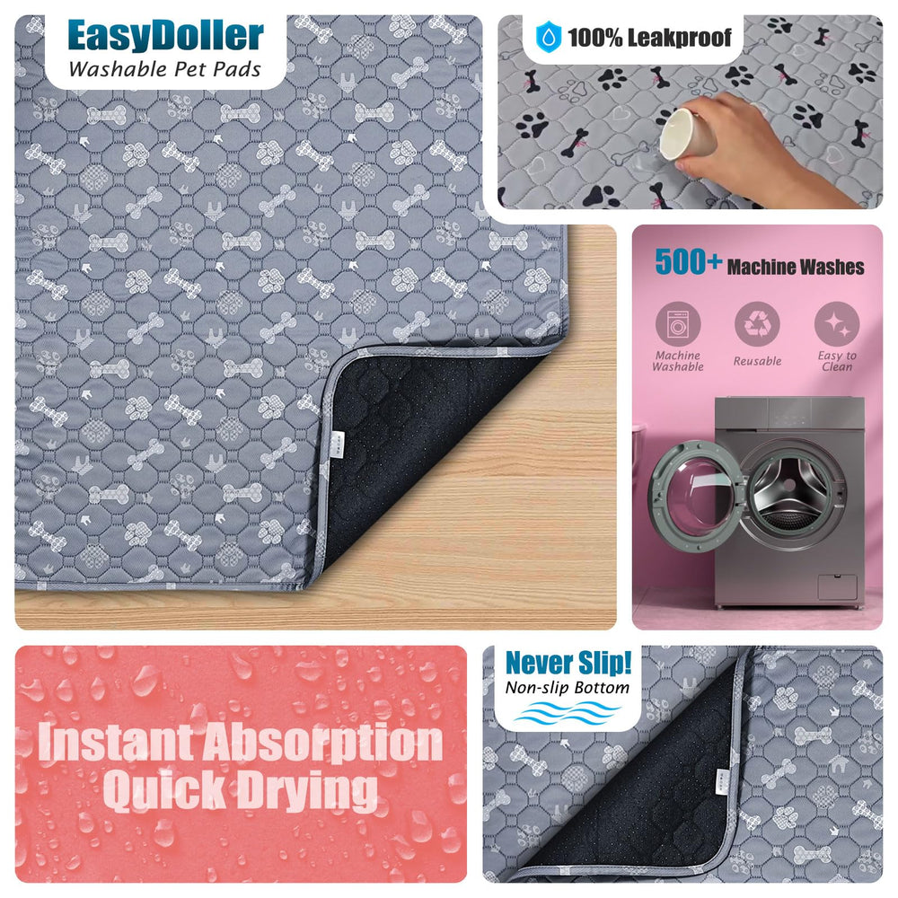EasyDoller almohadilla lavable 20x28 gris, absorción superior para evitar filtraciones.