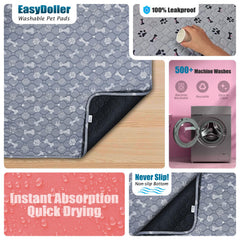 EasyDoller almohadilla lavable 20x28 gris, absorción superior para evitar filtraciones.