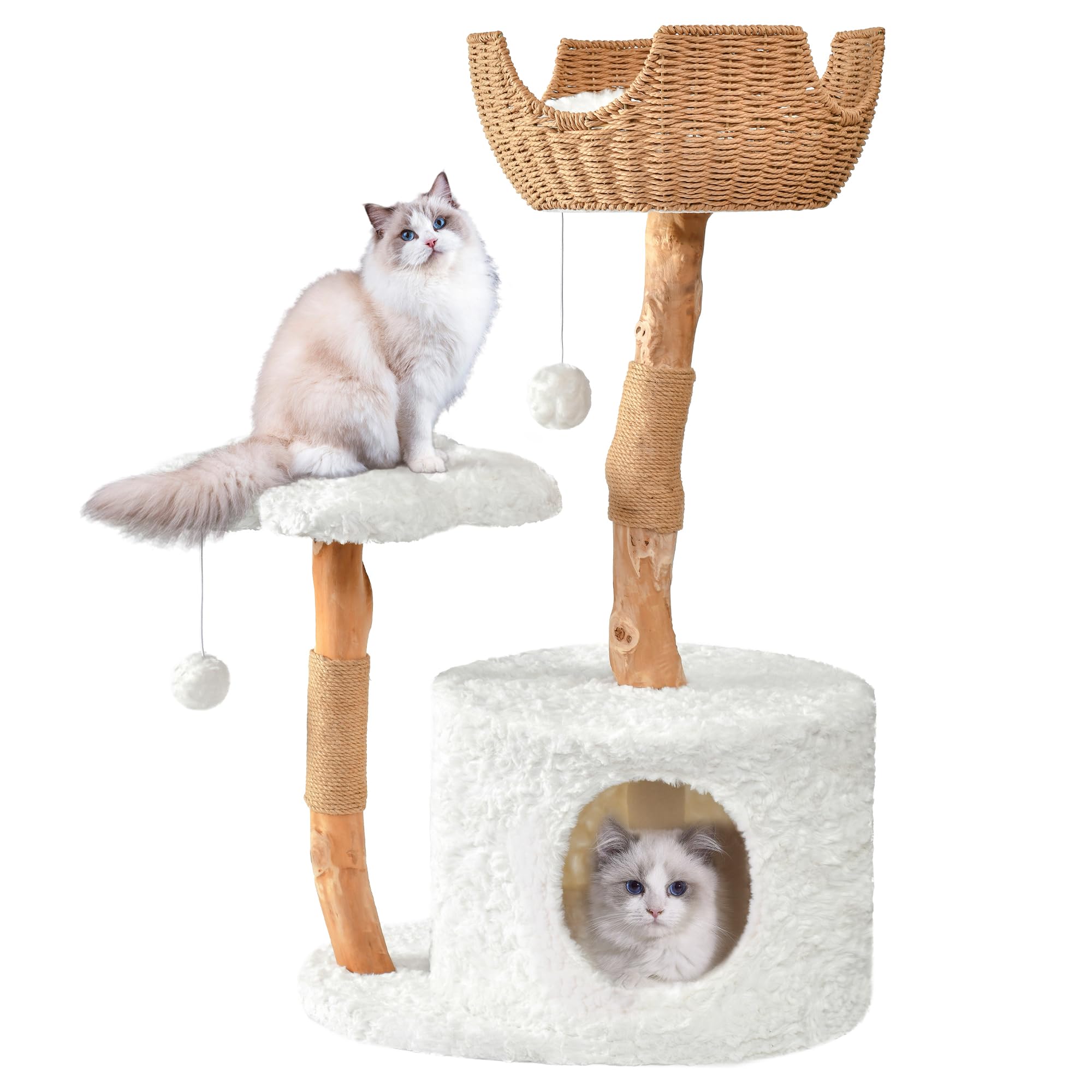 Easyego arbol gato moderno, vista frontal, ideal como pieza decorativa funcional para gatos grandes.