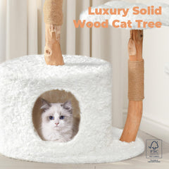 Easyego arbol gato moderno, vista lateral, muestra robustez y diseño elegante para el hogar.