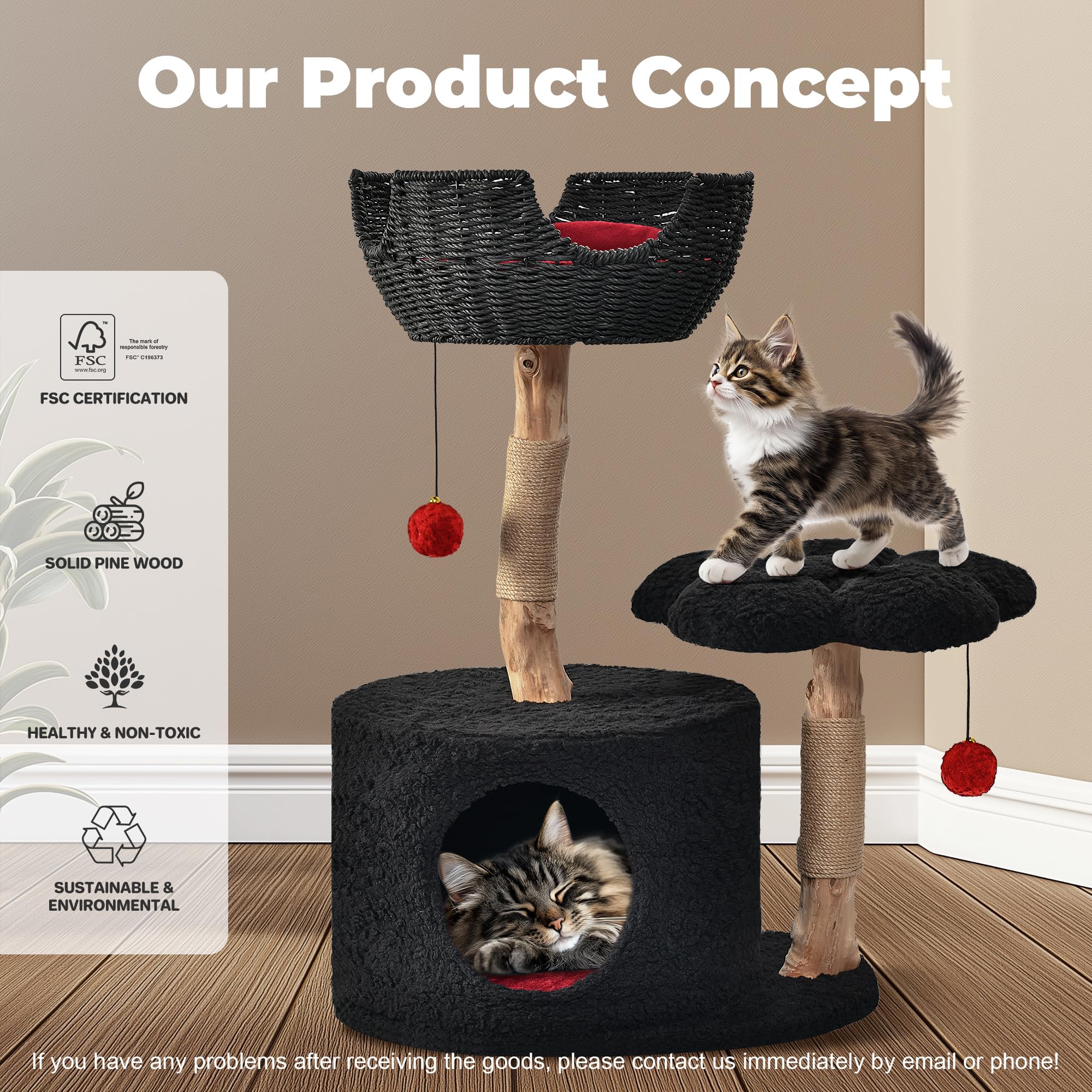 Easyego postes-rascar-durables: soporte resistente para rascar y juego.