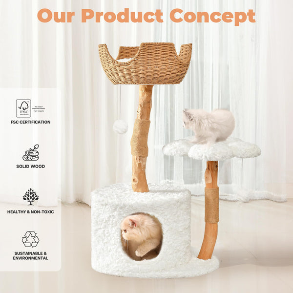 Easyego tapetes todas las estaciones, superficie mullida y fácil limpieza para gatos.