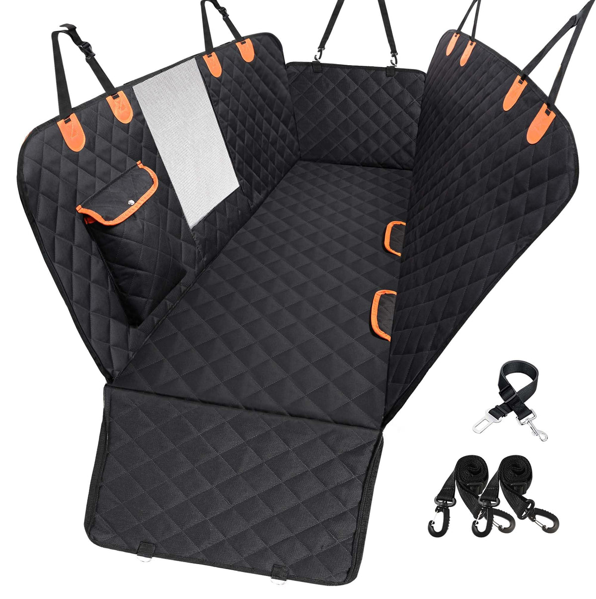 EasyHaWei cobertura de asiento con ventana de malla para perro, aire fresco durante el viaje.