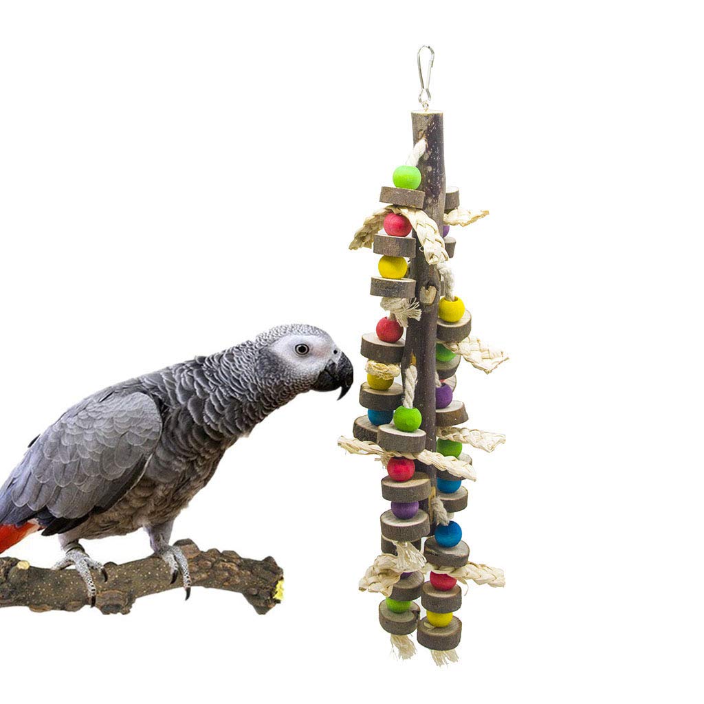 Juguete de masticación EBaokuup para aves, fomenta trepar y exploración diaria.