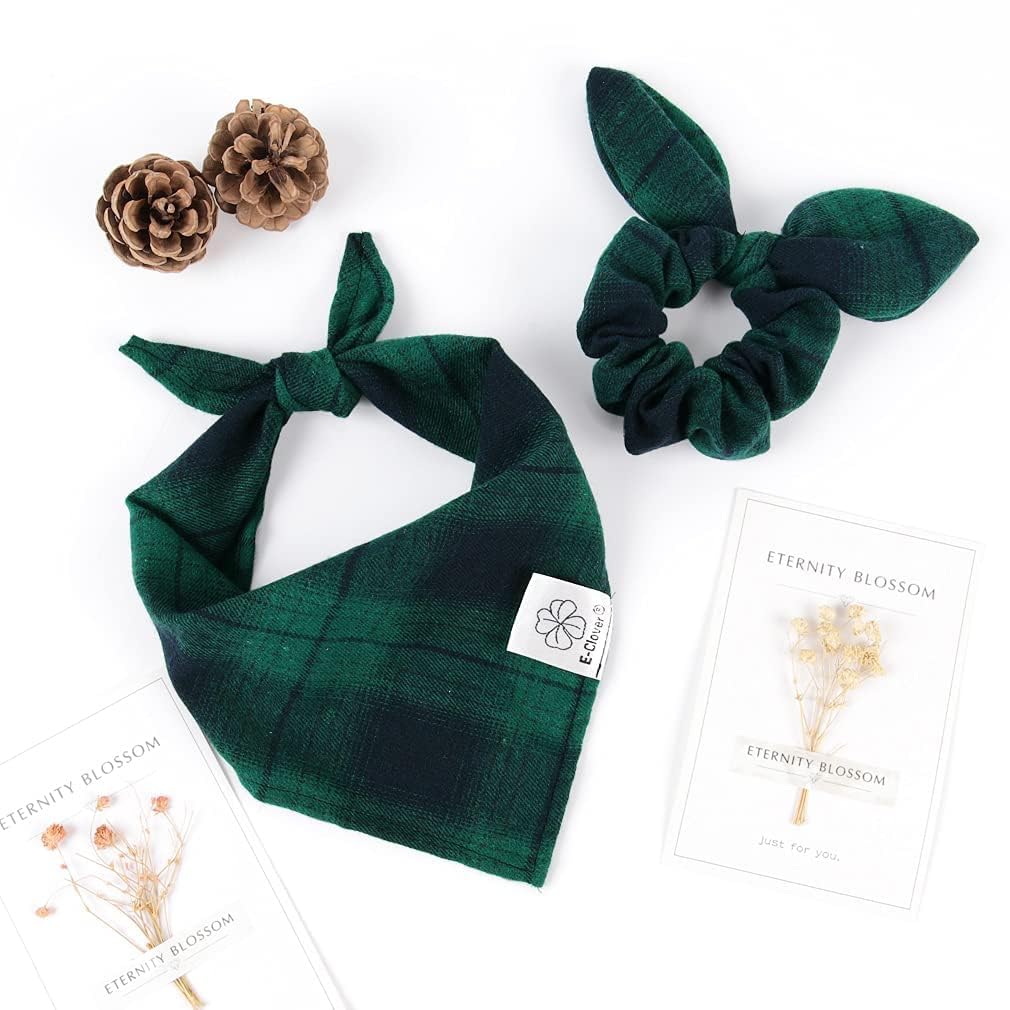 Bandana con diseño de cuadros verde, accesorio ideal para sesiones.