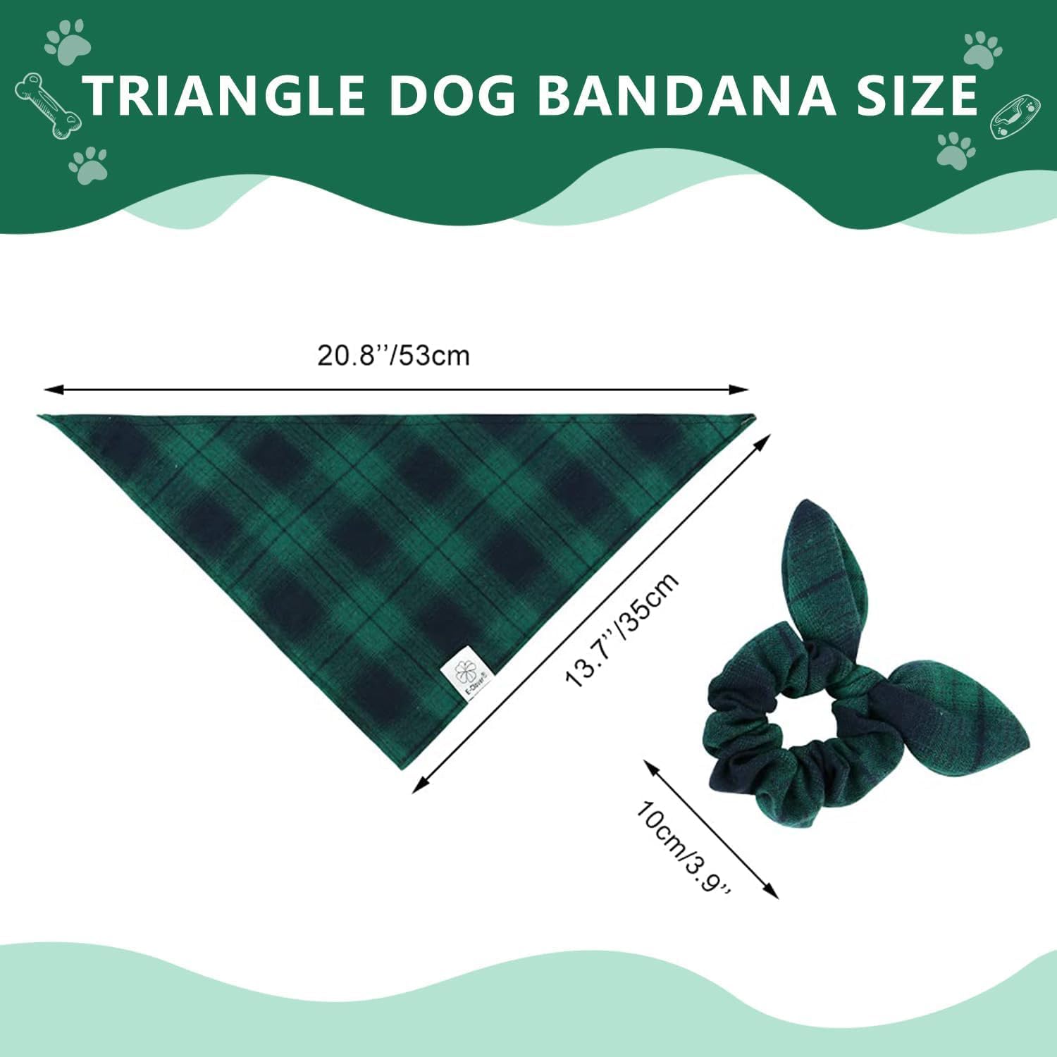 Conjunto bandana y coletero verde, perfecto para looks coordinados.
