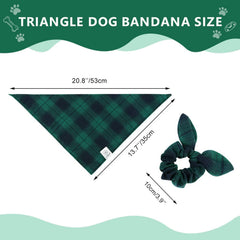 Conjunto bandana y coletero verde, perfecto para looks coordinados.