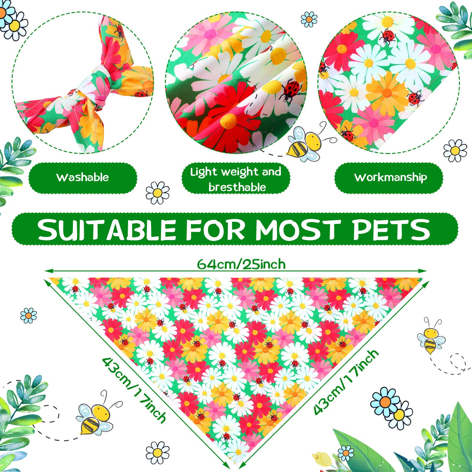 Bandanas de Eccliy para perro en colores brillantes, ideales para fotos.