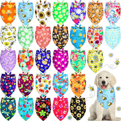 Bandanas triangulares de Eccliy para perros con flores, colores vibrantes para paseos.