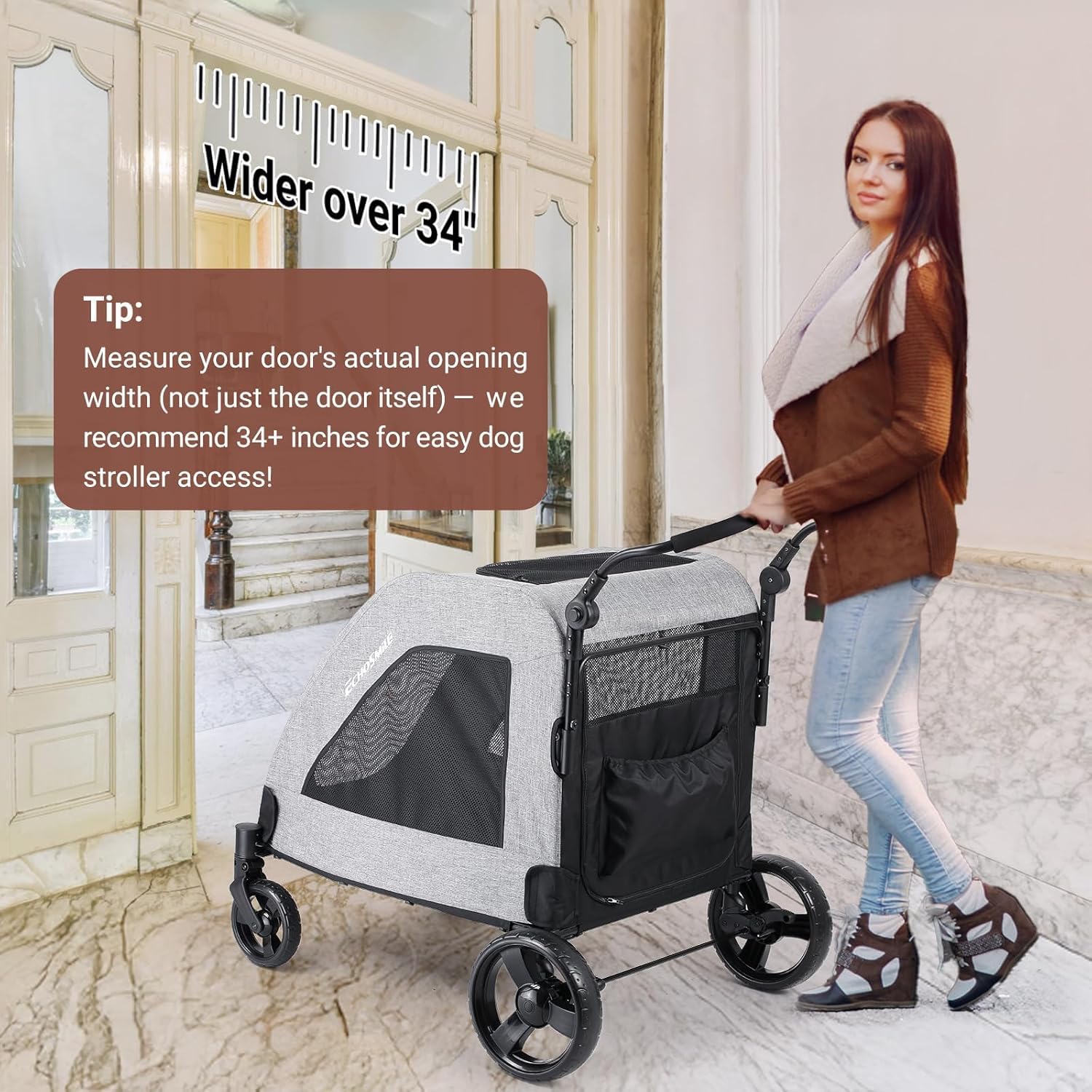 EchoSmile XL ruedas todoterreno con amortiguación para paseos suaves