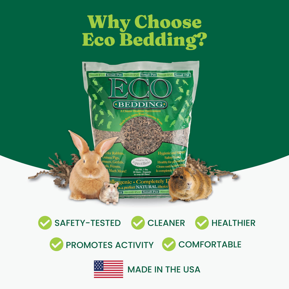 ECO BEDDING FiberCore apto para mascotas pequeñas y variedades.