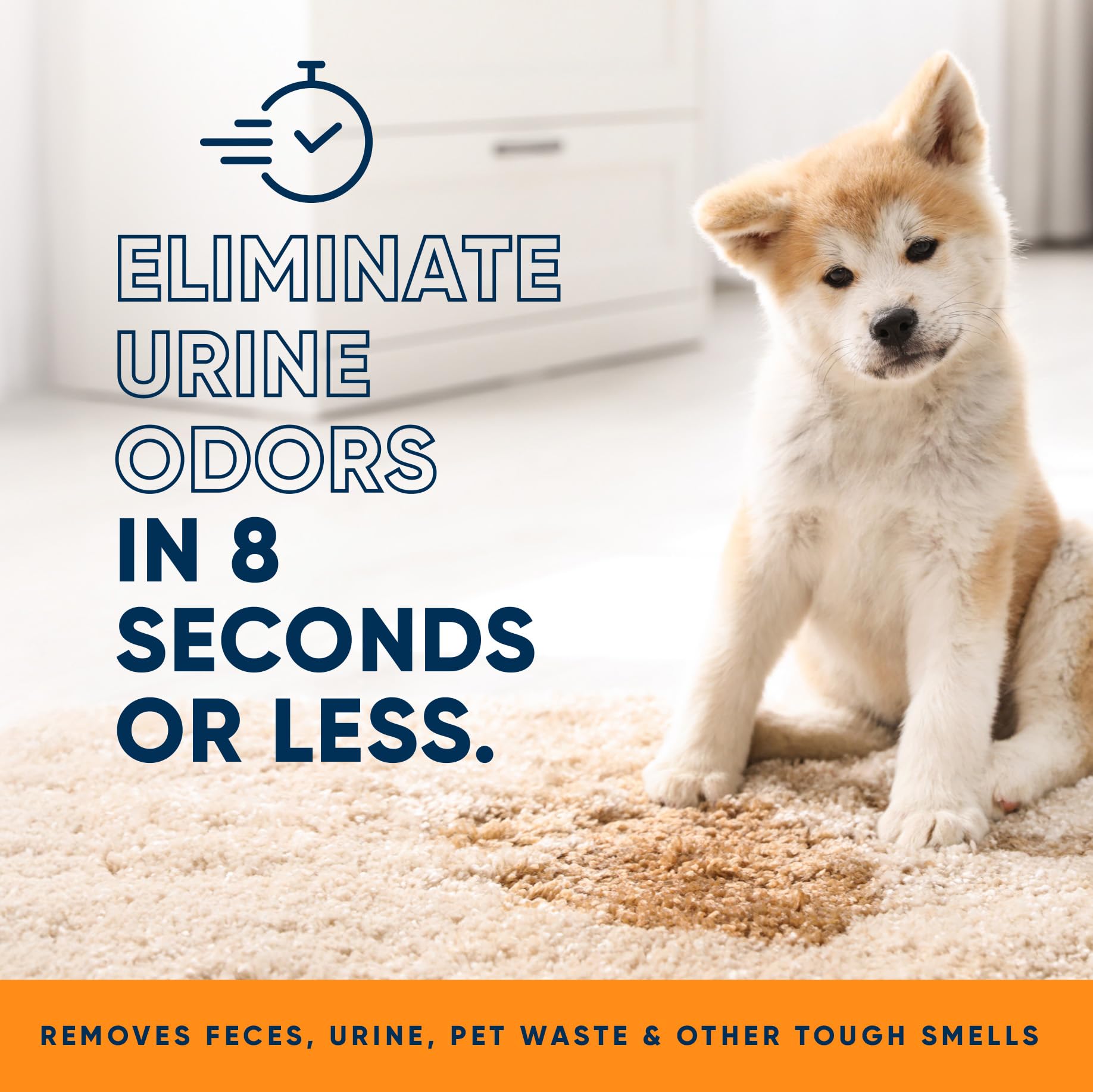 Eliminador de Olor Naranja Eco Strong para alfombras, elimina olores y manchas.