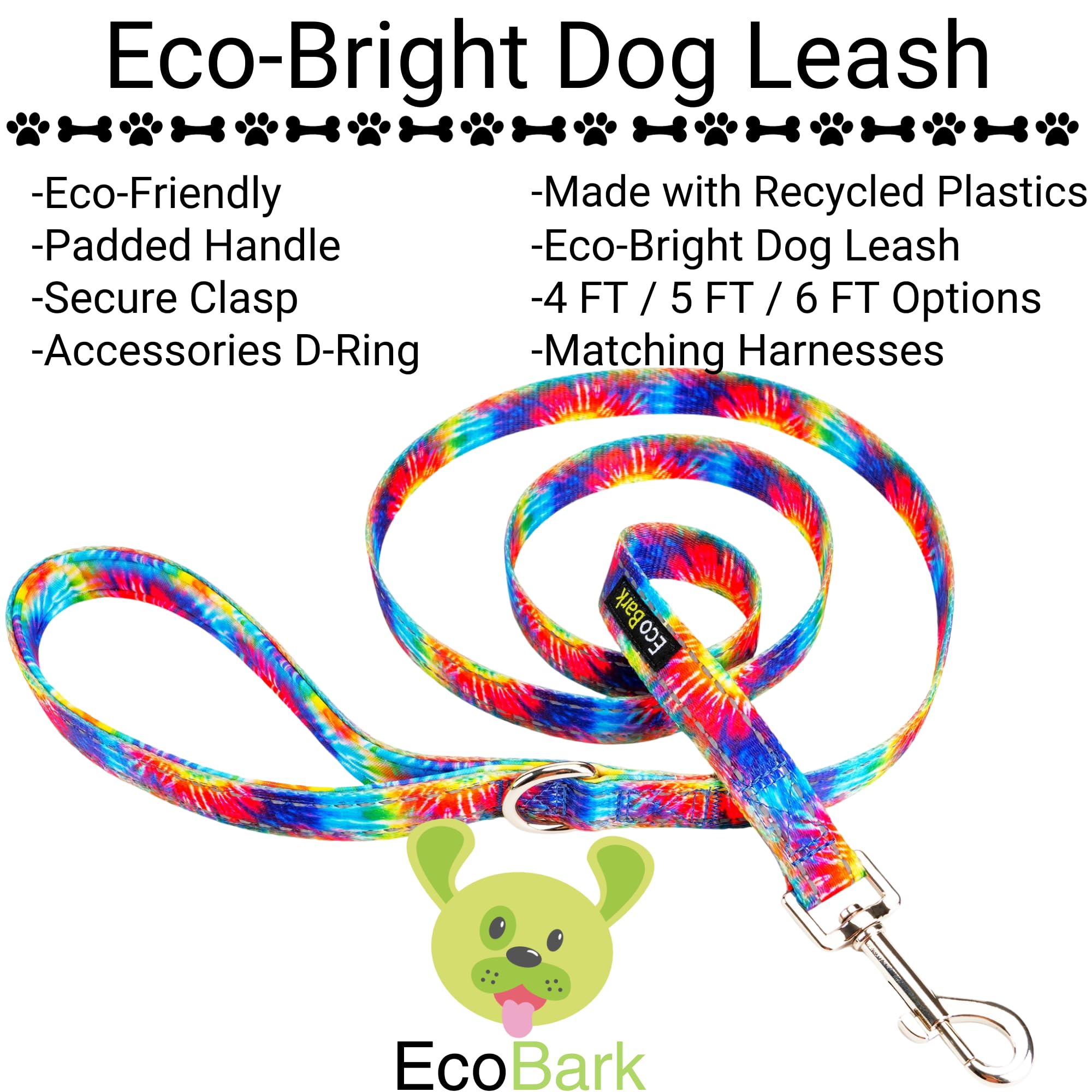 EcoBark correa con diseño variado para combinar con la personalidad de tu mascota.