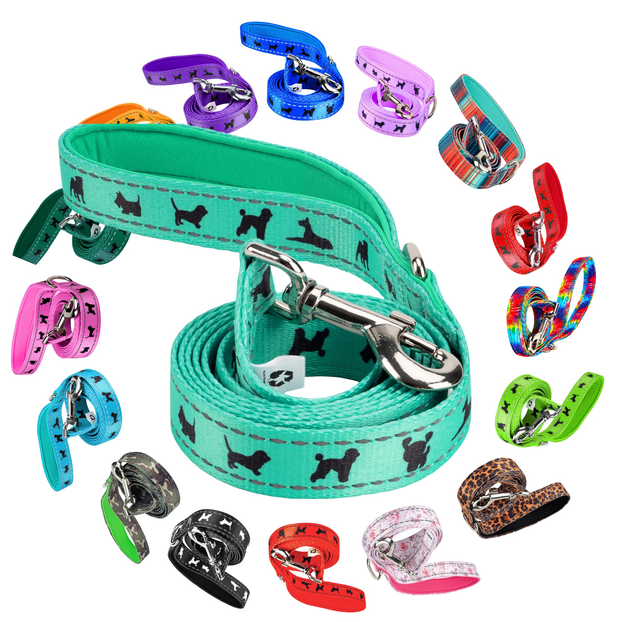 EcoBark correa para perro con asa acolchada, agarre cómodo durante paseos largos.