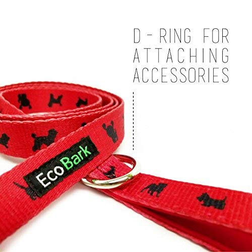 EcoBark correa perro roja agarre seguro para perros activos