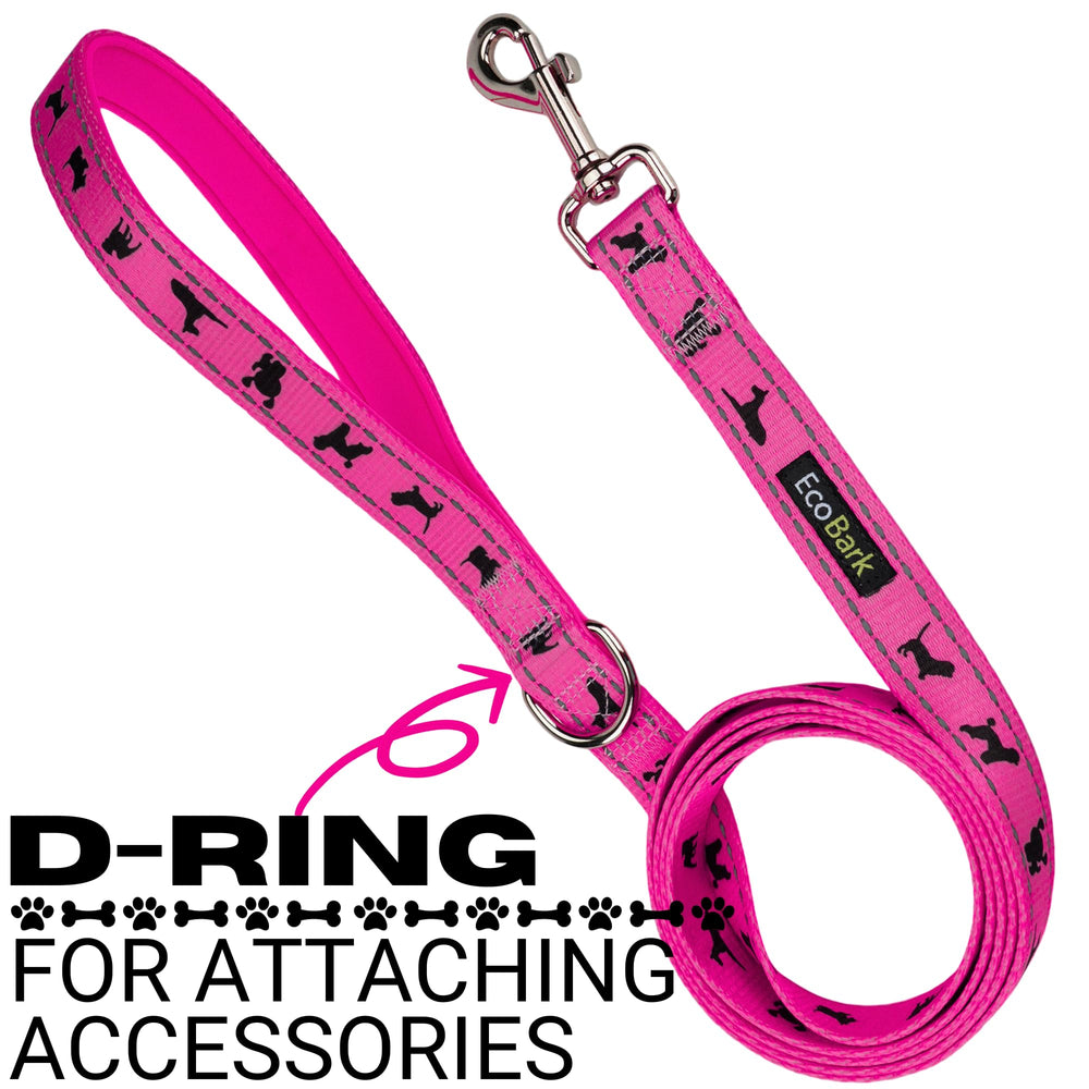 EcoBark rosa con tamaño ajustable para perros de distintos tamaños.